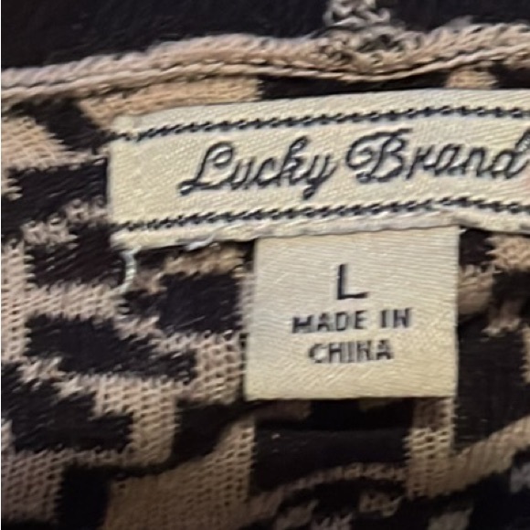 Lucky Brand Boho Aztec Print Open Front Cardigan - Picture 5 of 5